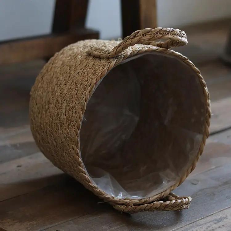 Handwoven Seagrass Basket for Plants by RusticReach