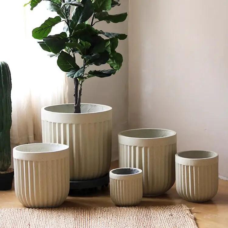 Nordic Vertical Stripe Flower Pot by RusticReach