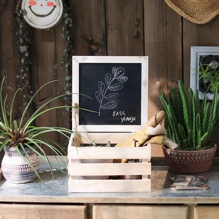 Rustic Wooden Storage Crate with Chalkboard Lid by RusticReach