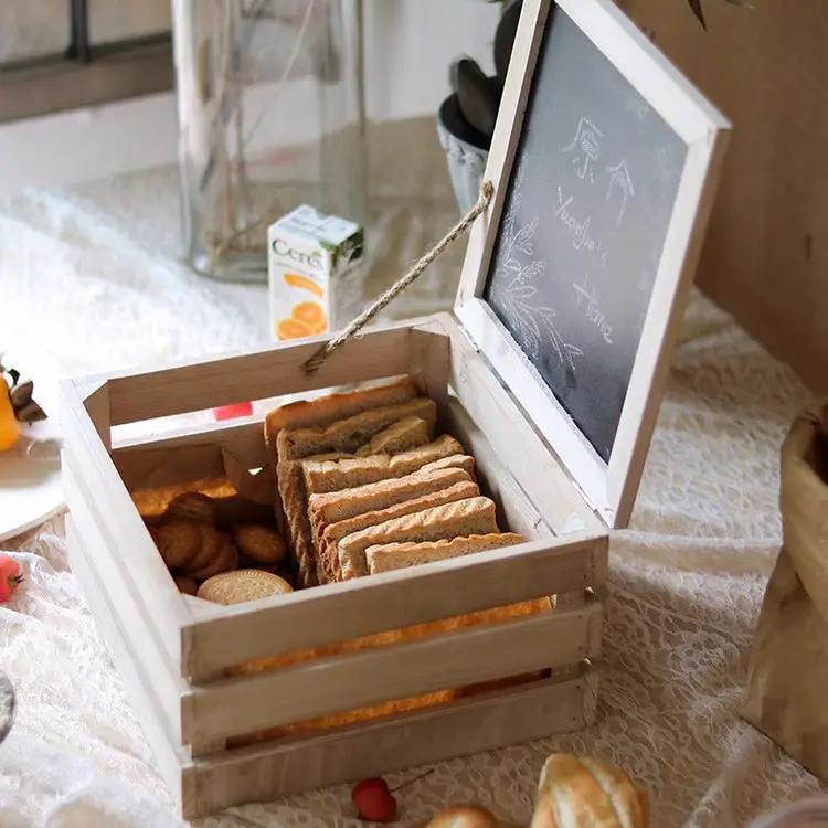 Rustic Wooden Storage Crate with Chalkboard Lid by RusticReach