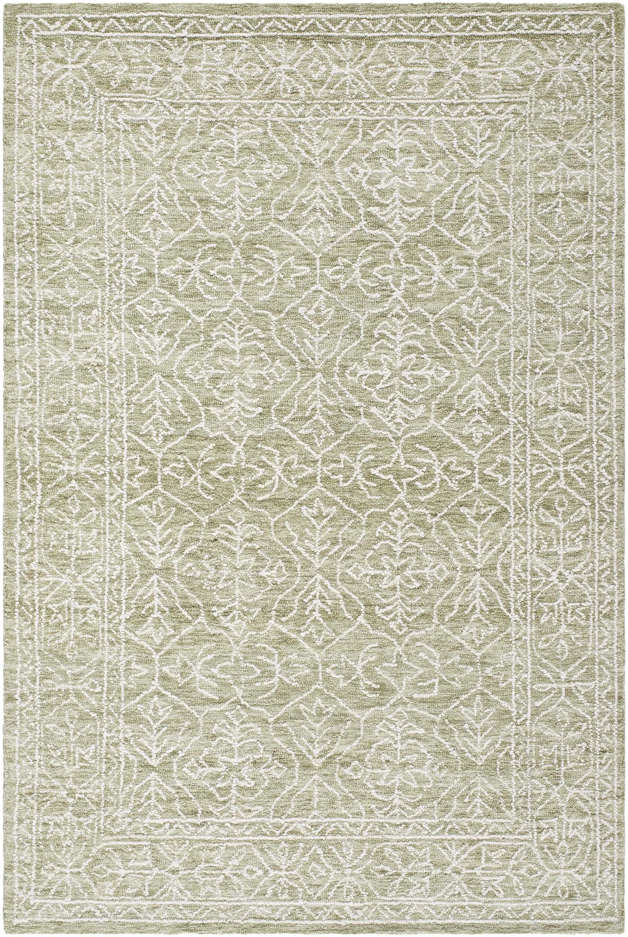Yadid Green Wool Area Rug by Boutique Rugs