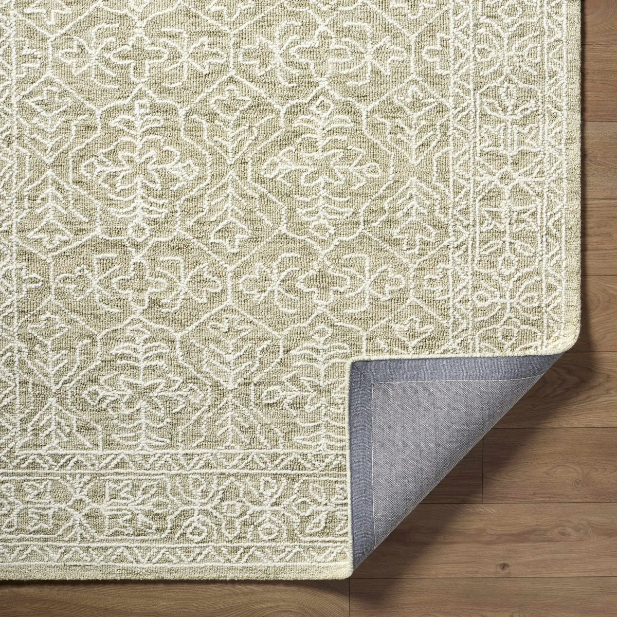Yadid Green Wool Area Rug, photo 6 of 10