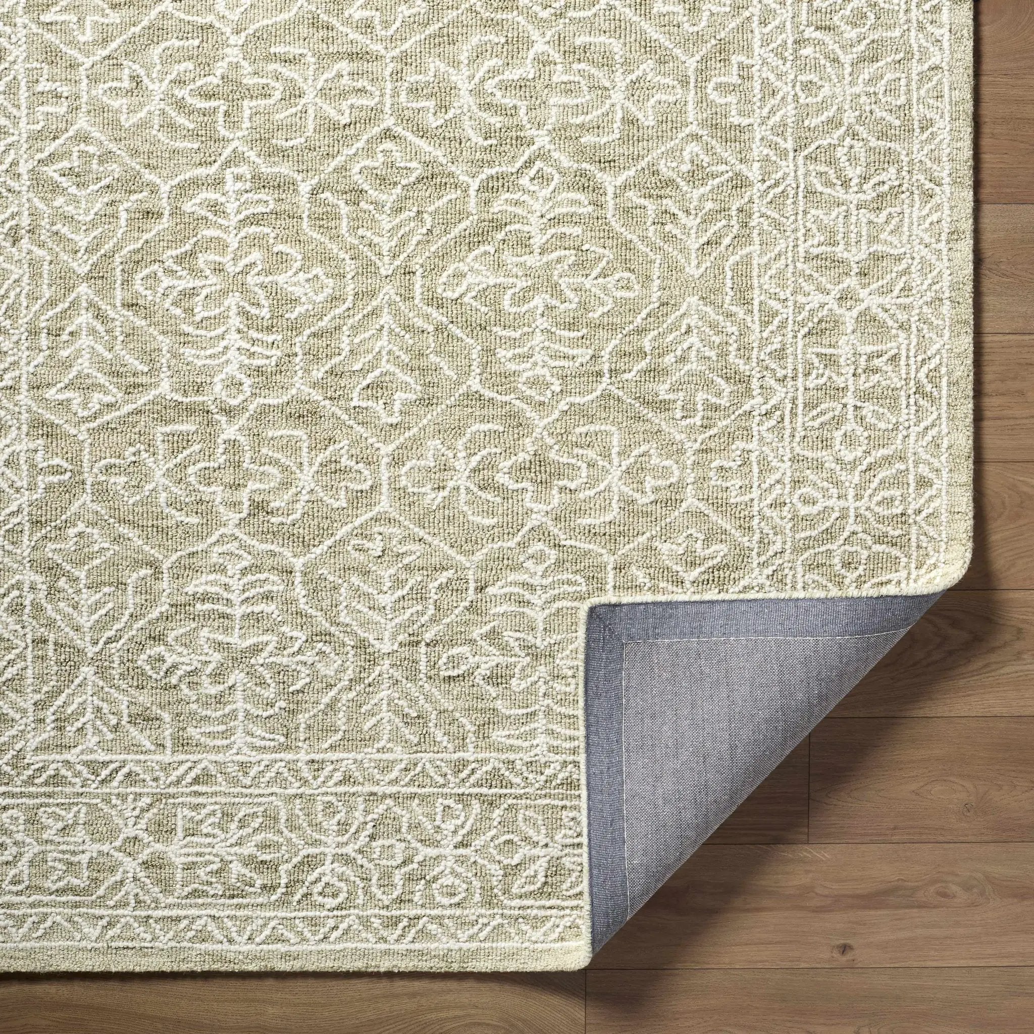 Yadid Green Wool Area Rug by Boutique Rugs