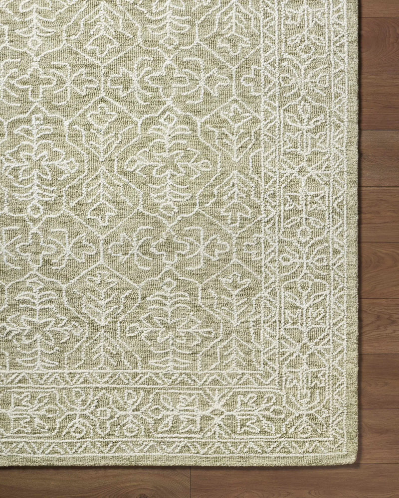Yadid Green Wool Area Rug by Boutique Rugs