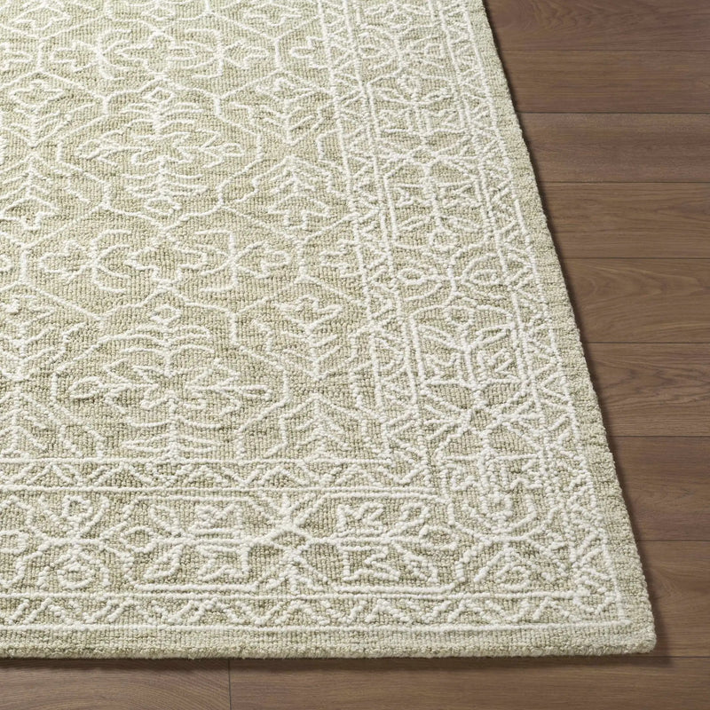 Yadid Green Wool Area Rug by Boutique Rugs