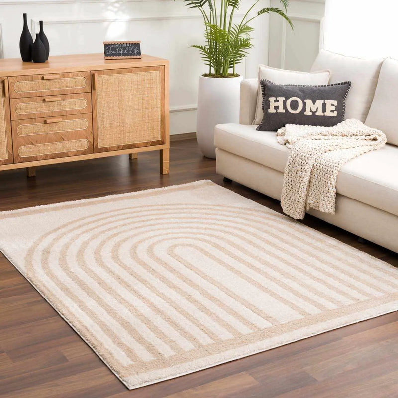 Yasuo Beige Washable Area Rug by Boutique Rugs