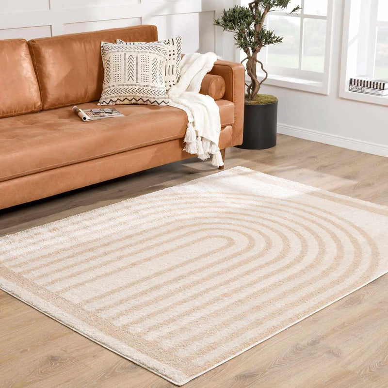 Yasuo Beige Washable Area Rug by Boutique Rugs