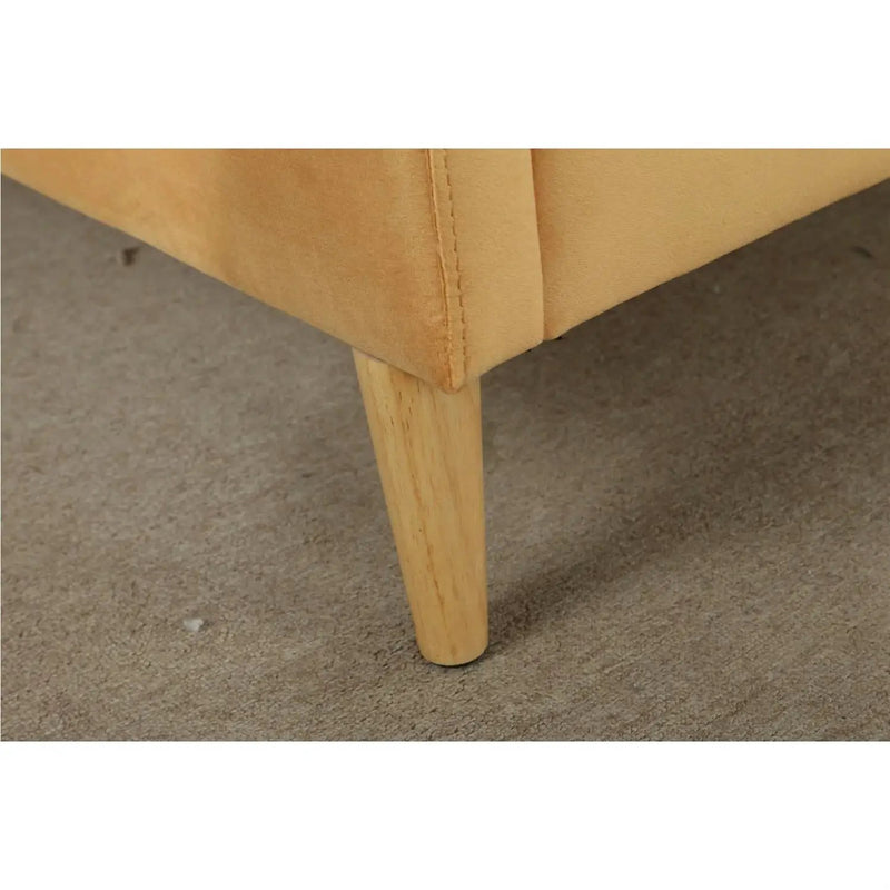 Twin size Mid-Century Modern Yellow Velvet Upholstered Daybed by HomePacific