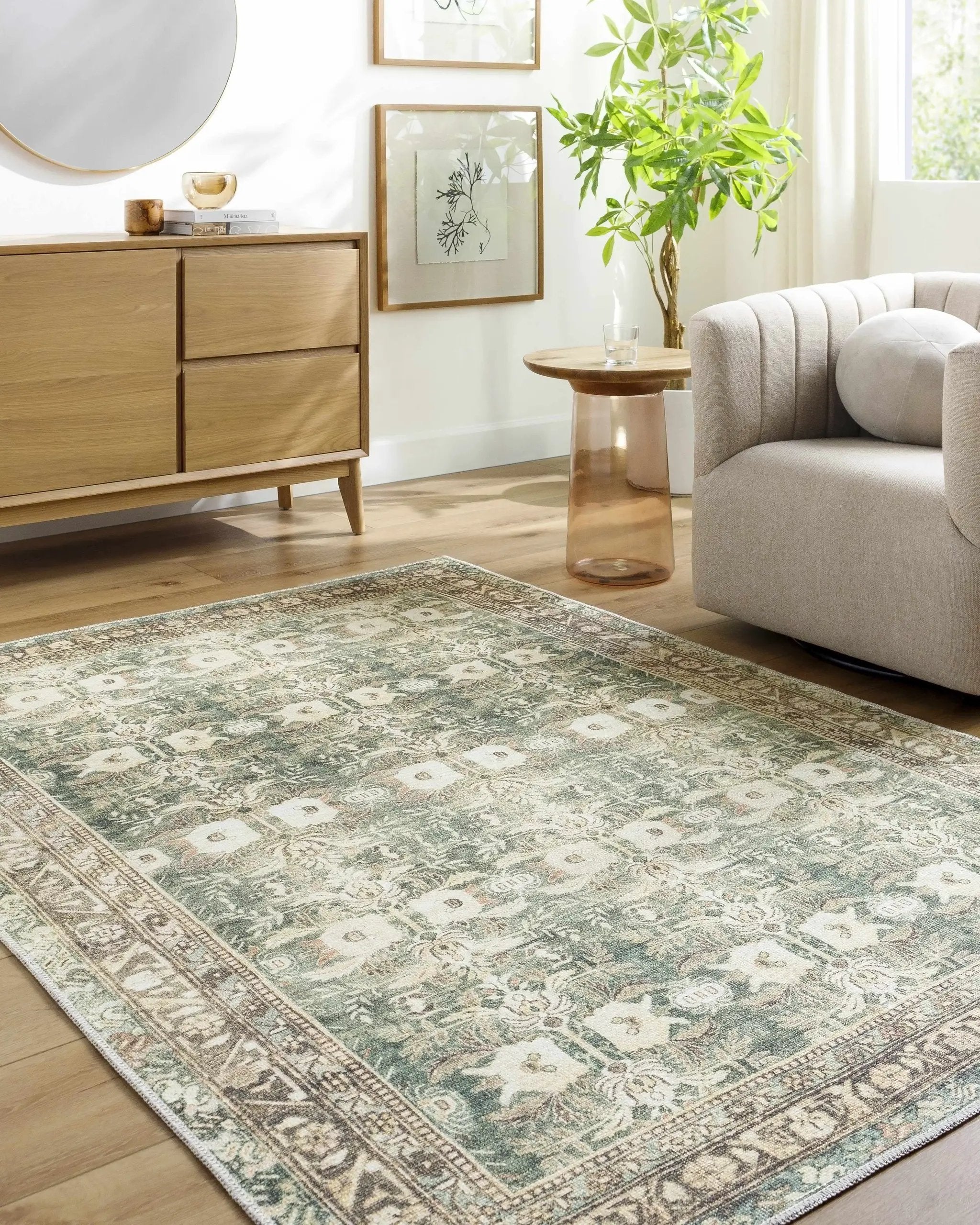 Acoose Vintage Flat Pile Washable Rug by Boutique Rugs