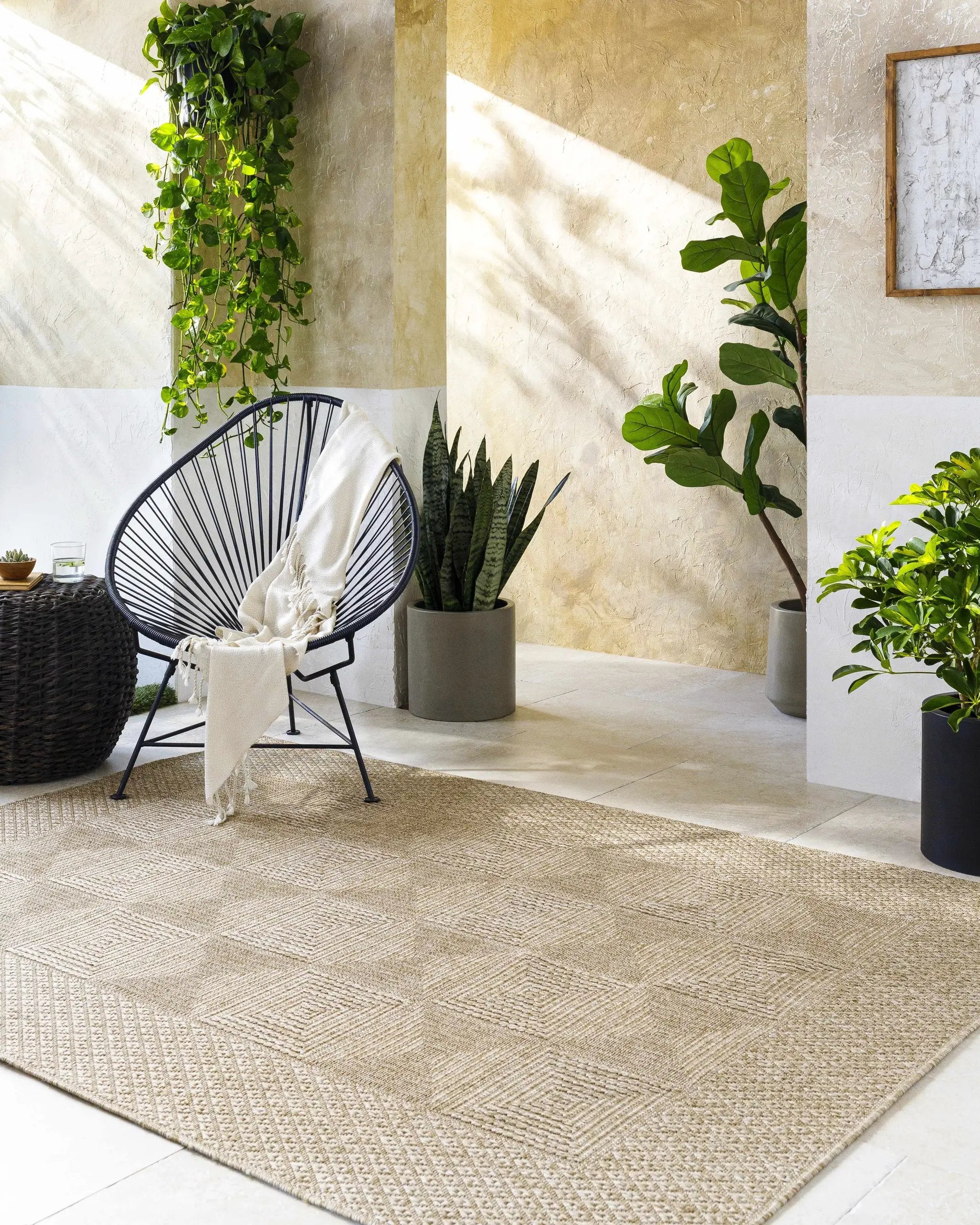 Anabia Brown Outdoor Area Rug by Boutique Rugs
