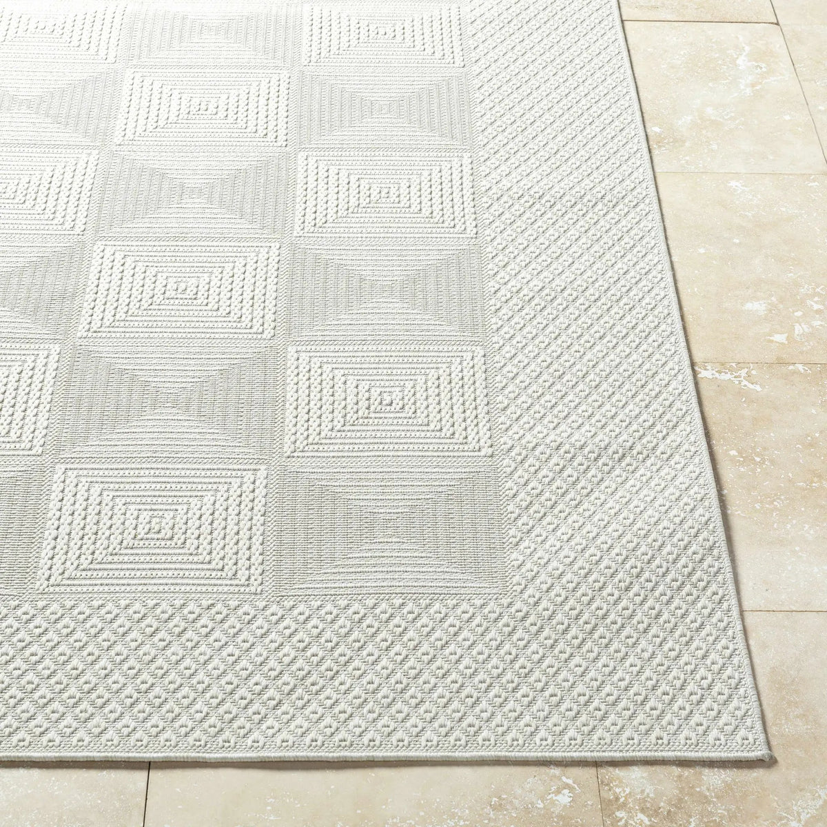 Anabia White Outdoor Area Rug, photo 4 of 7