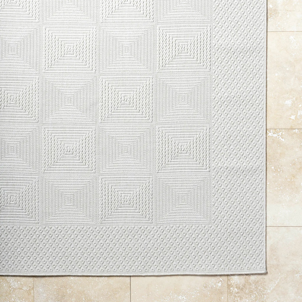 Anabia White Outdoor Area Rug, photo 6 of 7