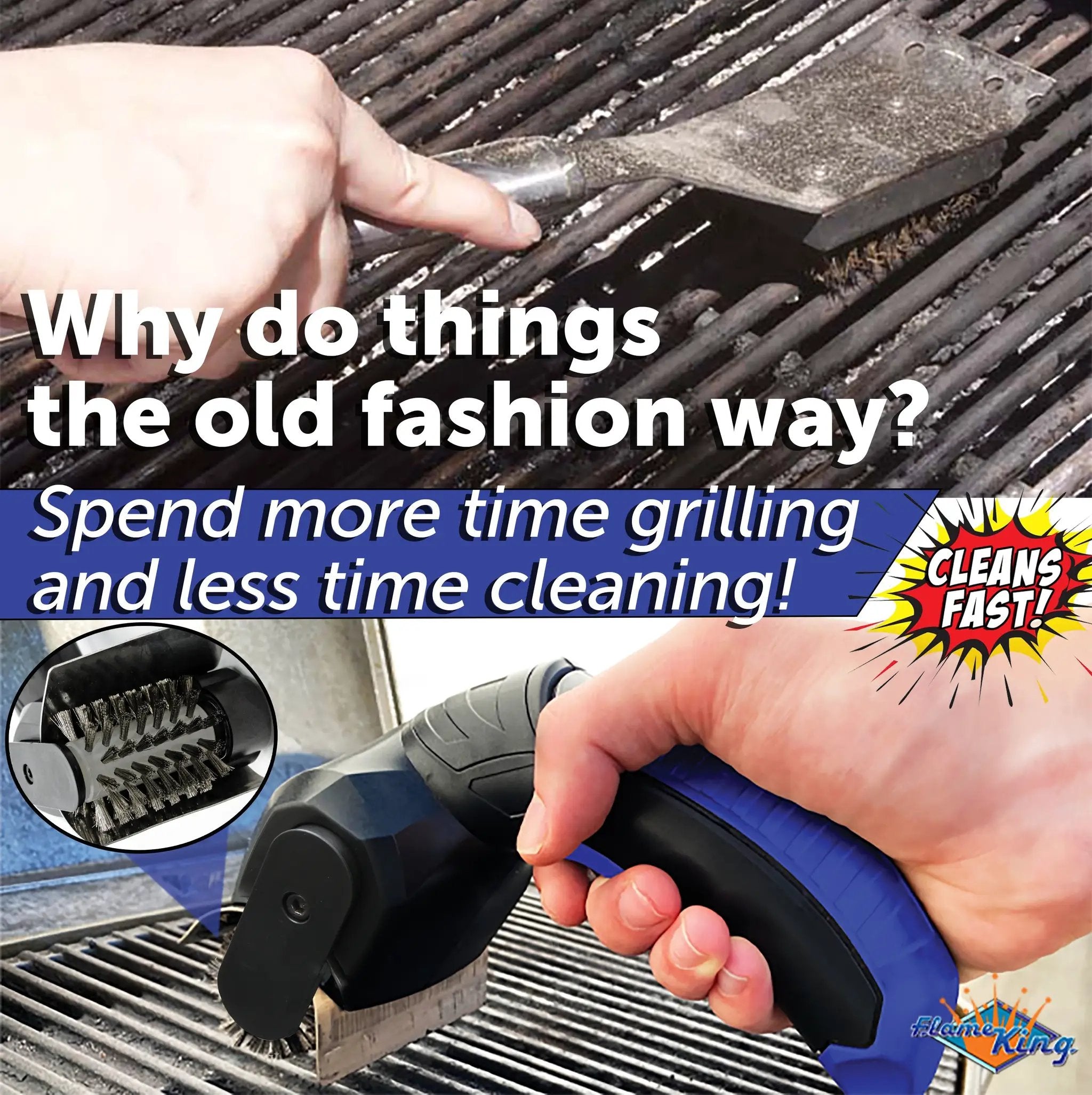 Flame King Electric BBQ Grill Cleaning Brush by Flame King Products