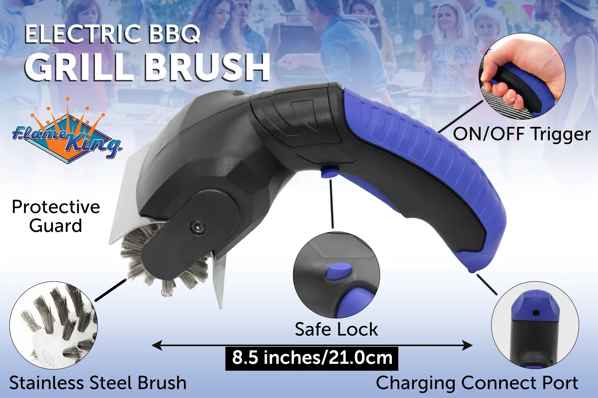 Flame King Electric BBQ Grill Cleaning Brush by Flame King Products