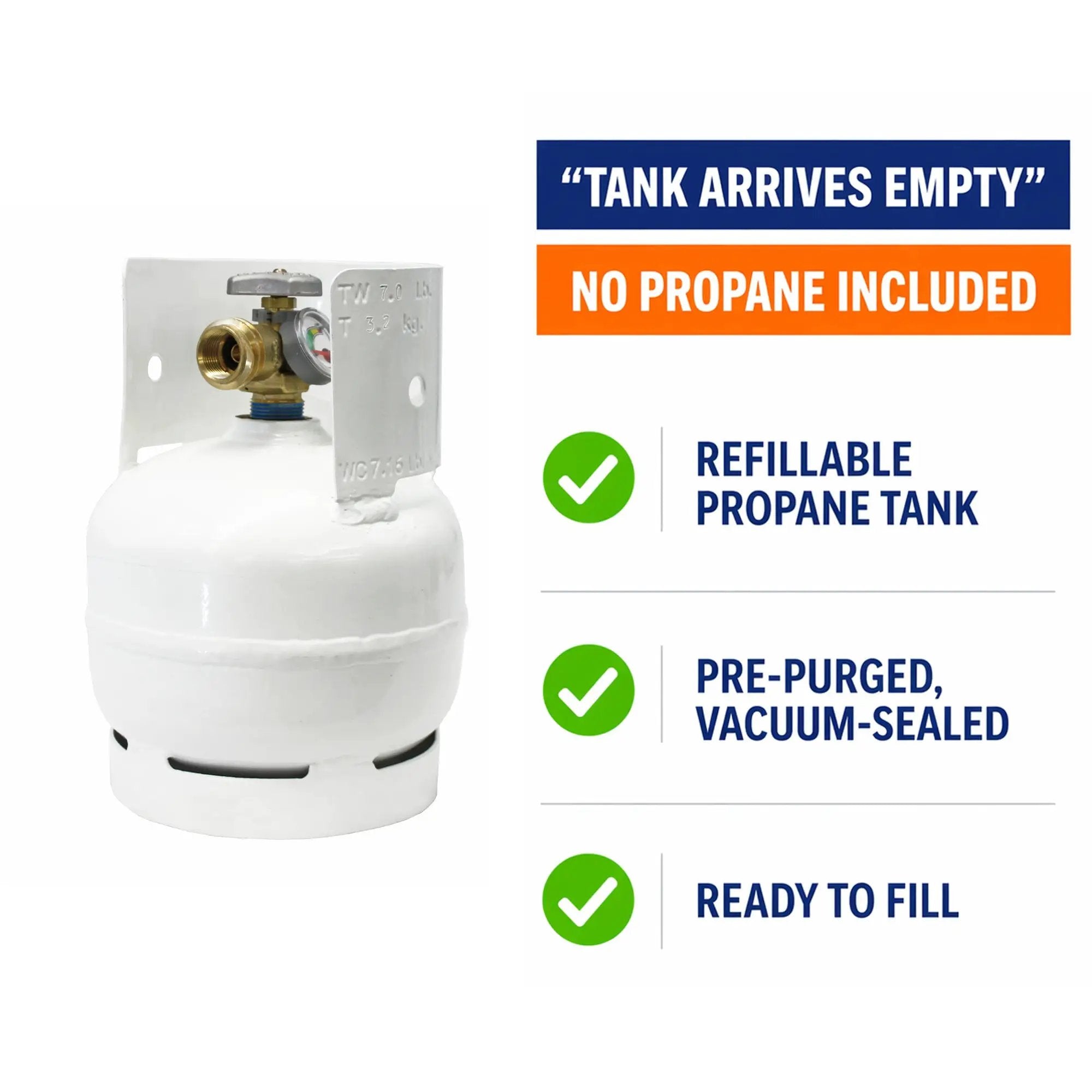 Flame King 3lb Propane Tank LP Cylinder with Gauge and OPD by Flame King Products