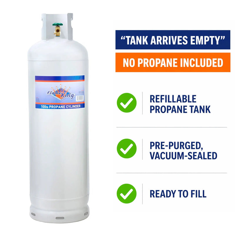 Flame King 100lb Empty Propane Tank LP Cylinder with POL Valve by Flame King Products