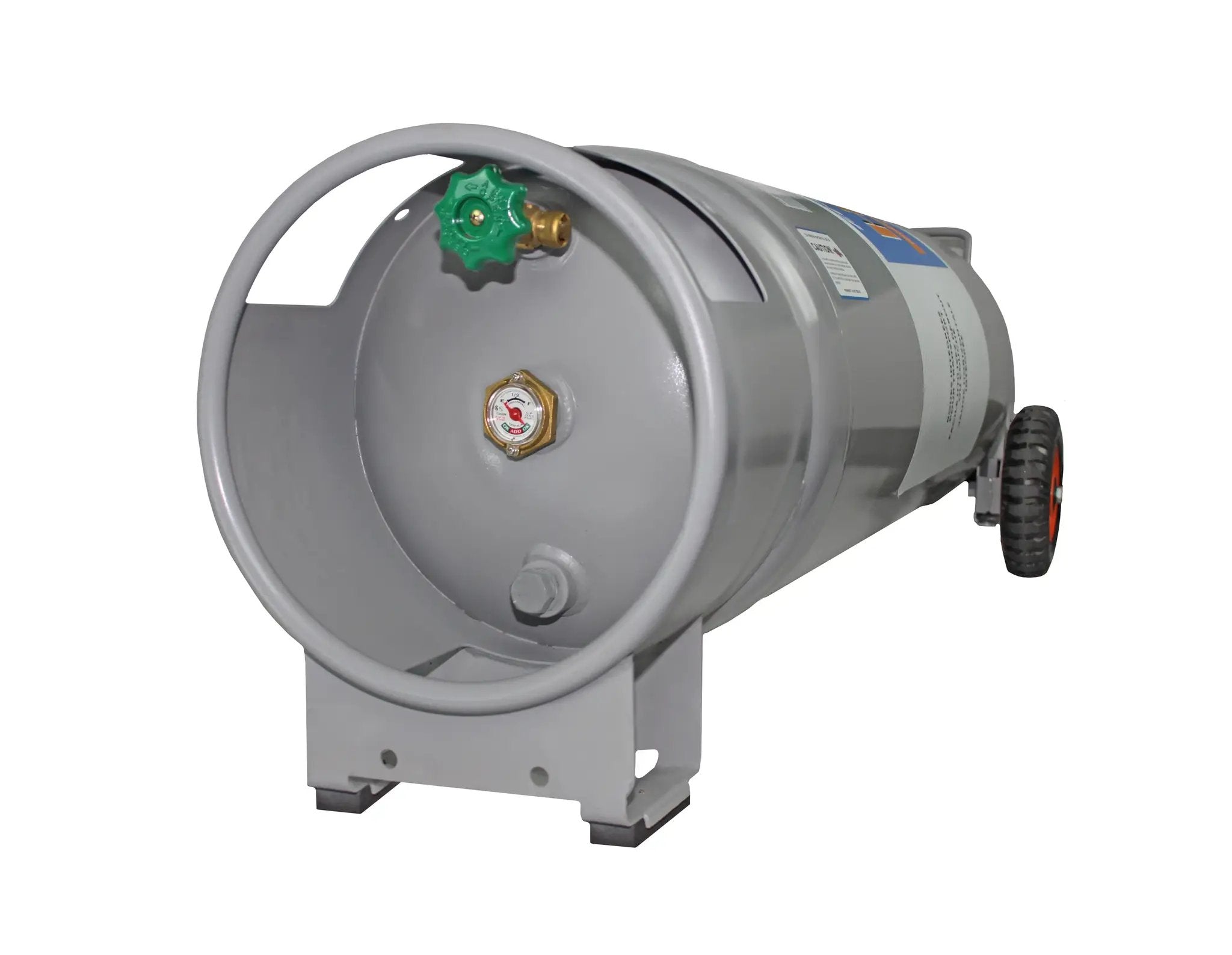 Flame King 100lb Empty Horizontal & Vertical Propane Cylinder with POL & Wheels by Flame King Products