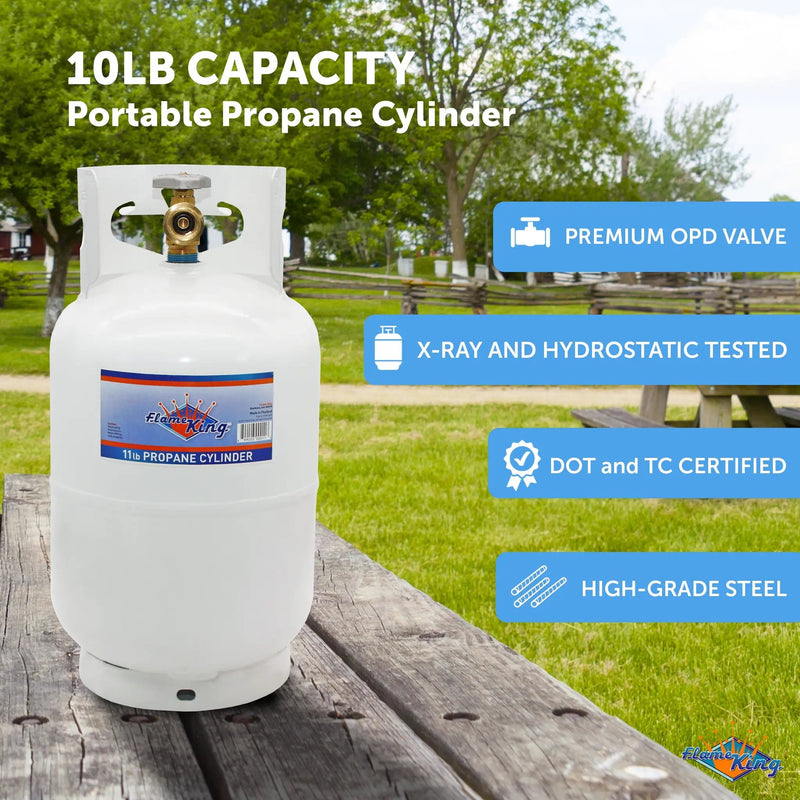 Flame King 10lb Propane Tank LP Cylinder with OPD by Flame King Products