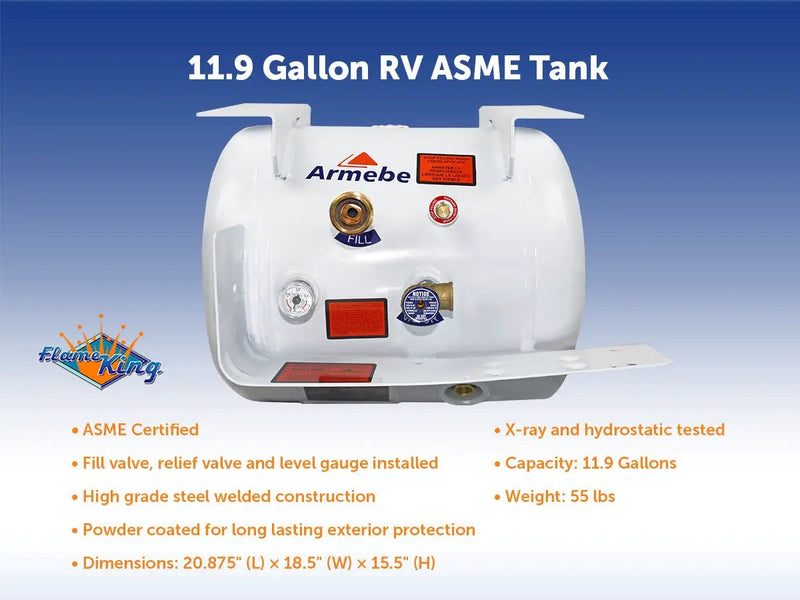 Flame King 11.9 Gal ASME RV Trailer Propane Cylinder Tank by Flame King Products