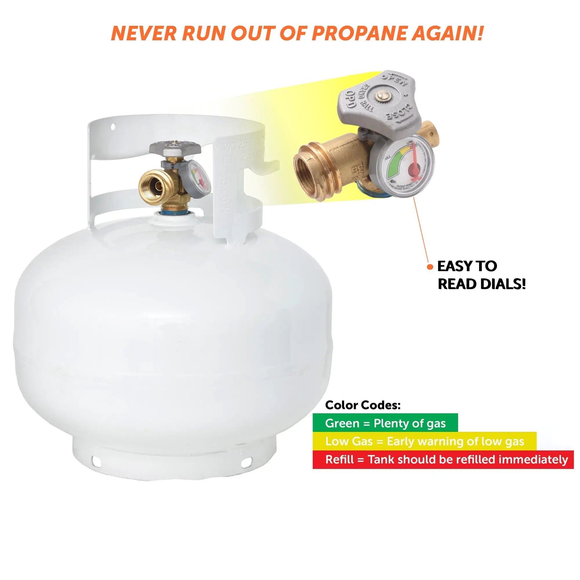 Flame King 11lb Propane Tank Cylinder Squatty with Gauge and Type 1 OPD Valve by Flame King Products