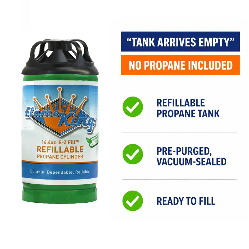 Flame King Eco Friendly Sustainable 1lb Empty Refillable Propane Tank LP Cylinder by Flame King Products