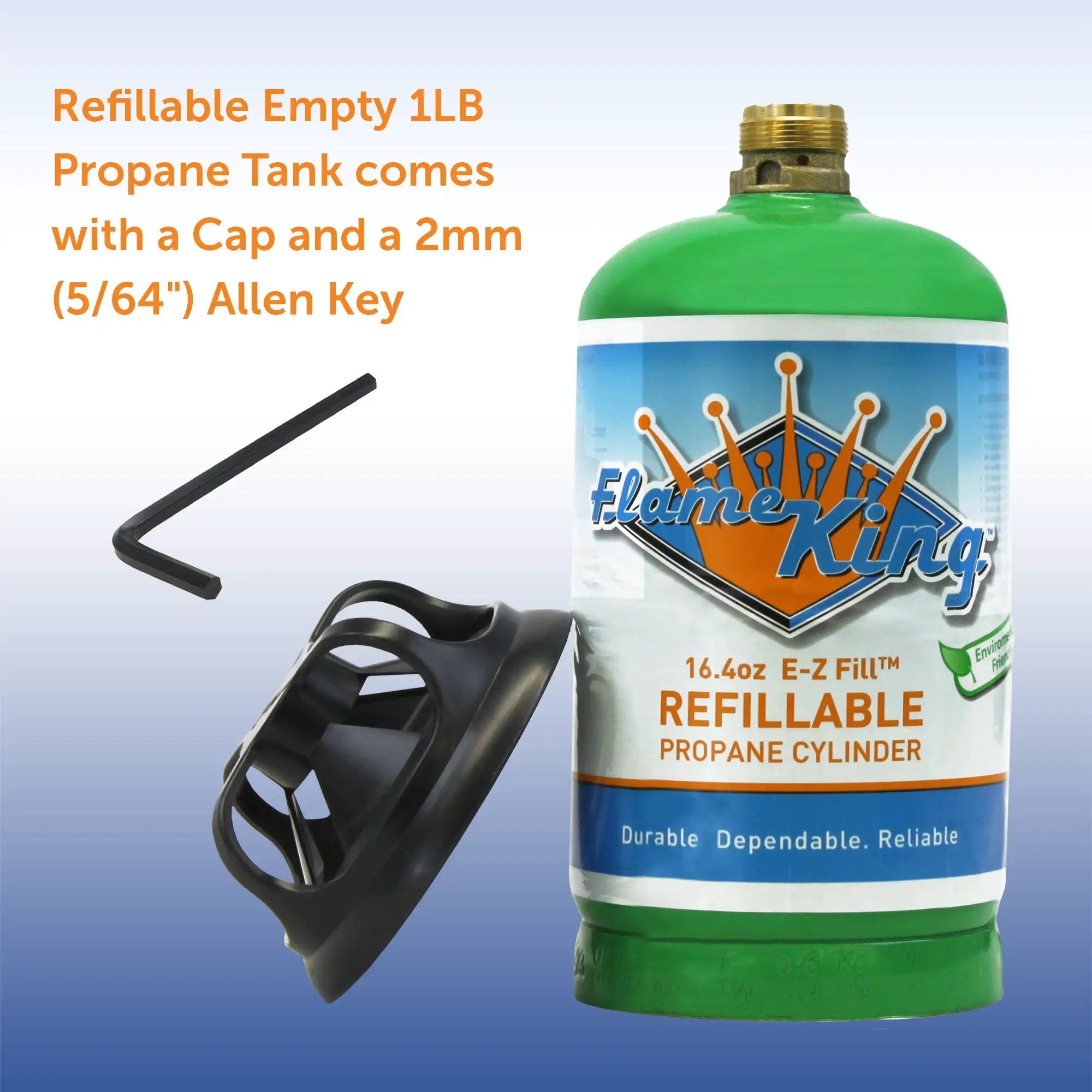 Flame King Eco Friendly Sustainable 1lb Empty Refillable Propane Tank LP Cylinder by Flame King Products