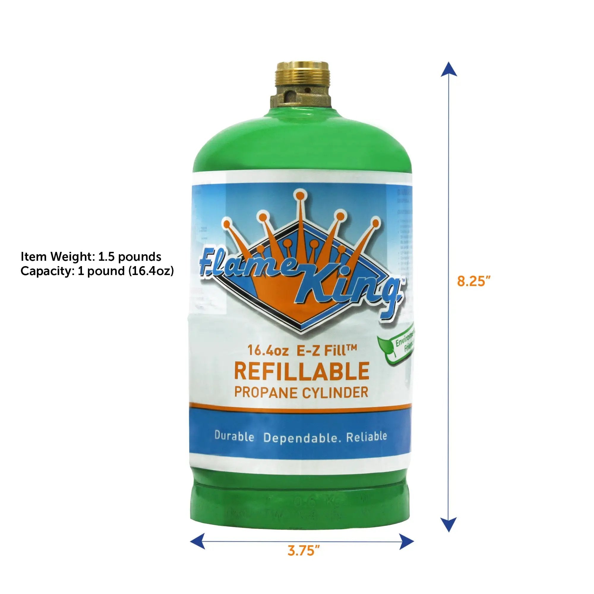 Flame King Eco Friendly Sustainable 1lb Empty Refillable Propane Tank LP Cylinder by Flame King Products