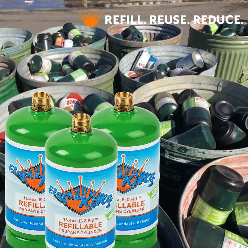 Flame King Eco Friendly Sustainable 1lb Empty Refillable Propane Tank LP Cylinder by Flame King Products