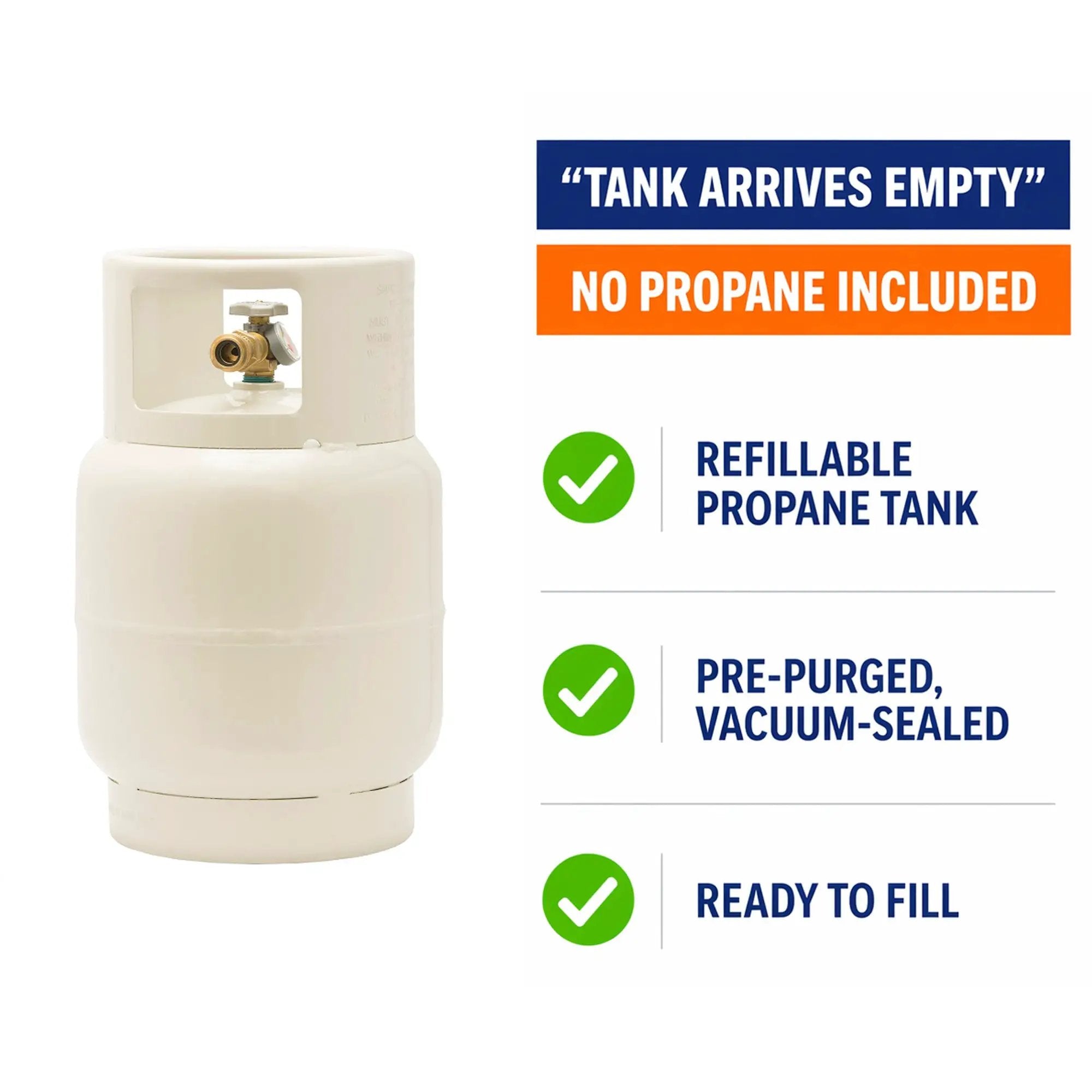 Flame King 20lb Single Spud LP Buffer Tank with Gauge by Flame King Products