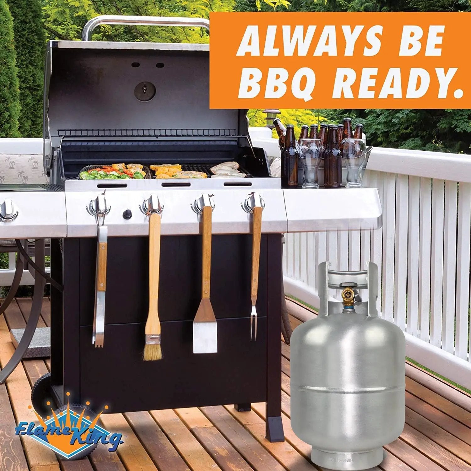 Flame King Lightweight 20lb Aluminum Propane Tank LP Cylinder with OPD & Gauge by Flame King Products