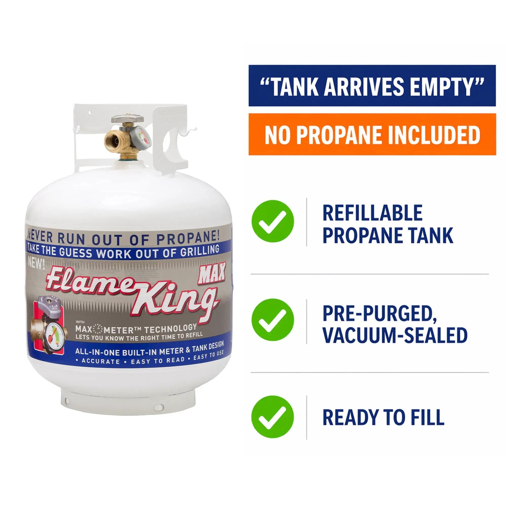 Flame King 20lb Propane Tank LP Cylinder with OPD & Gauge by Flame King Products