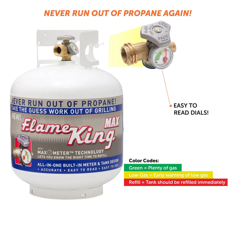 Flame King 20lb Propane Tank LP Cylinder with OPD & Gauge by Flame King Products