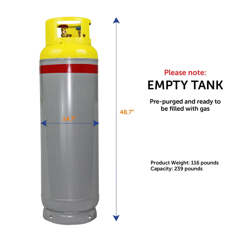 Flame King 239lb Refrigerant Tank Recovery Cylinder 400 PSI For A2L Refrigerants by Flame King Products