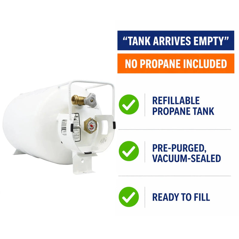 Flame King 30lb Horizontal Propane Cylinder Tank With Valve and Gauge RV Trailer by Flame King Products