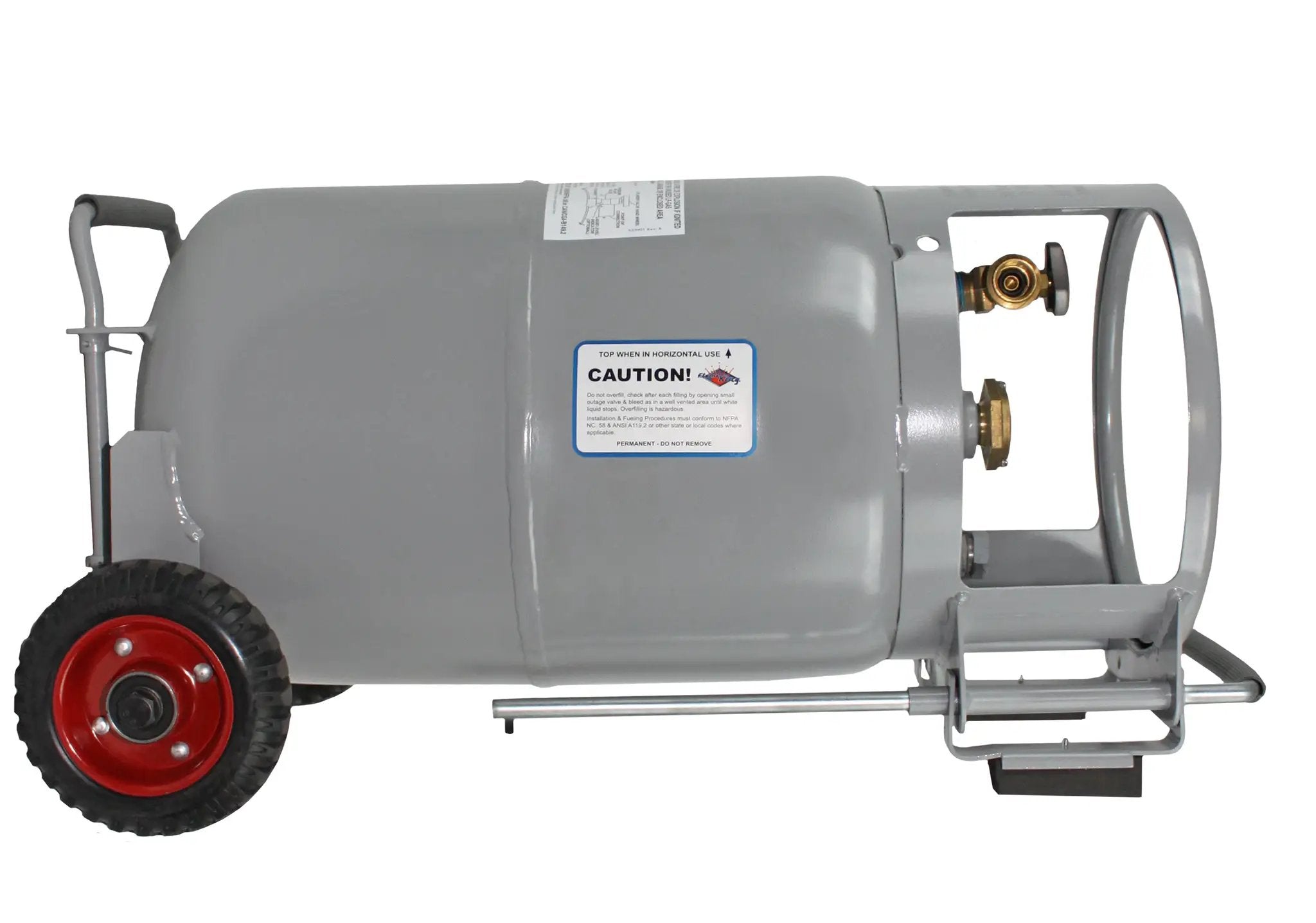 Flame King 30lb Horizontal & Vertical Propane Cylinder Gauge OPD & Wheels by Flame King Products
