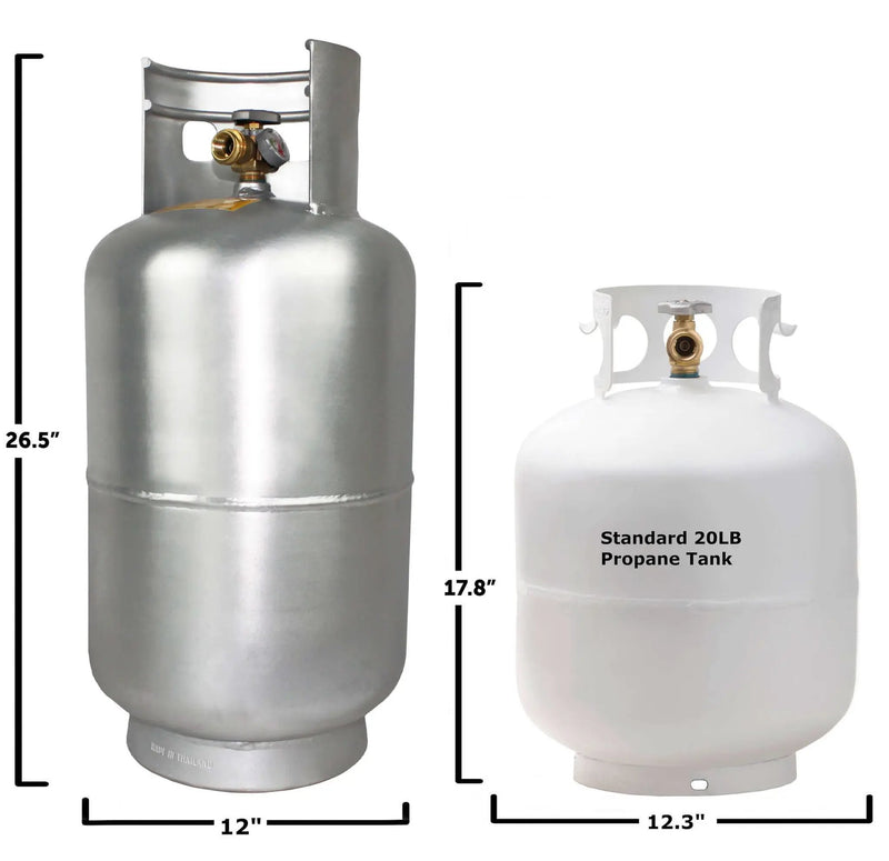 Flame King Lightweight 30lb Aluminum Propane Tank Cylinder Gauge and OPD Valve by Flame King Products
