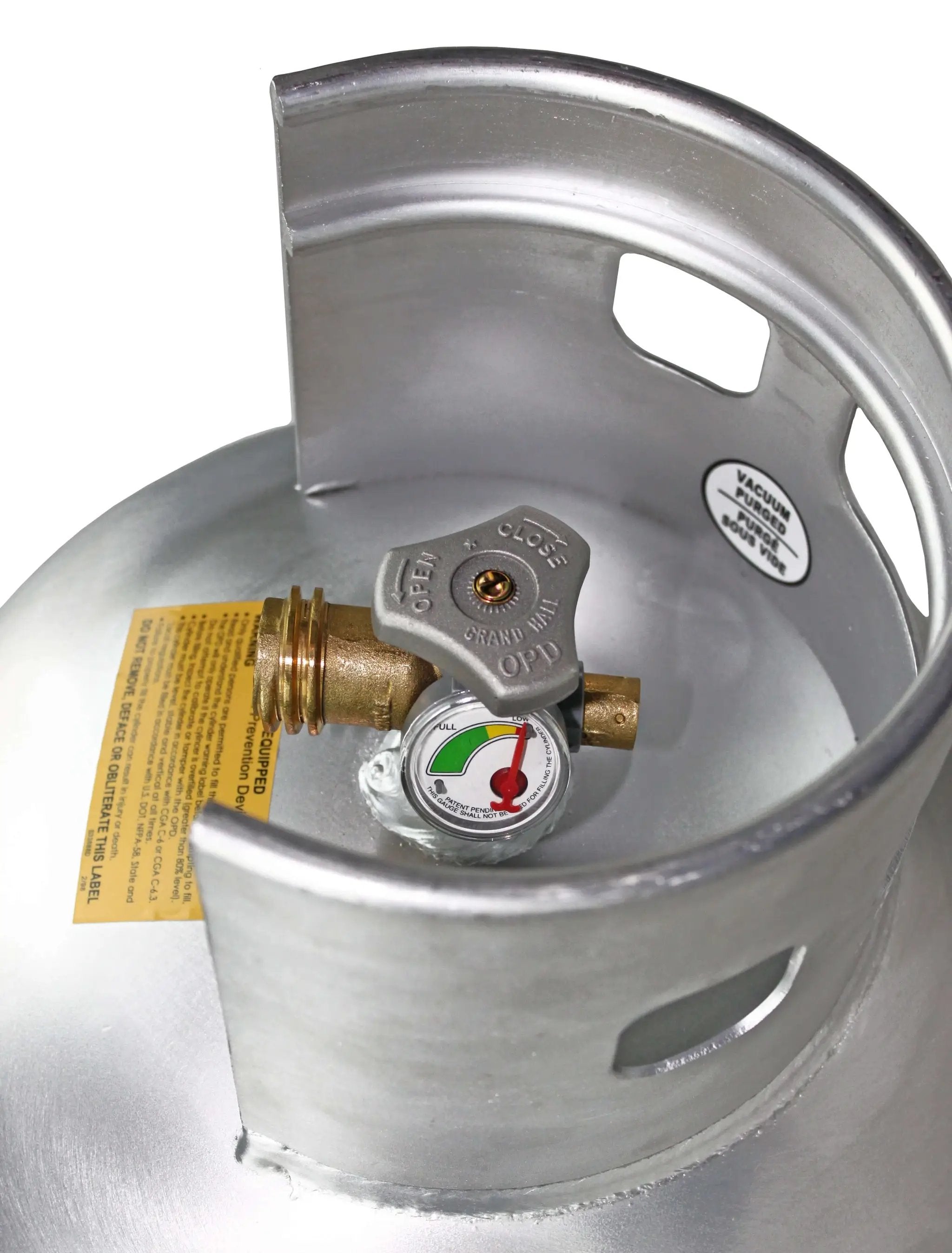 Flame King Lightweight 30lb Aluminum Propane Tank Cylinder Gauge and OPD Valve by Flame King Products