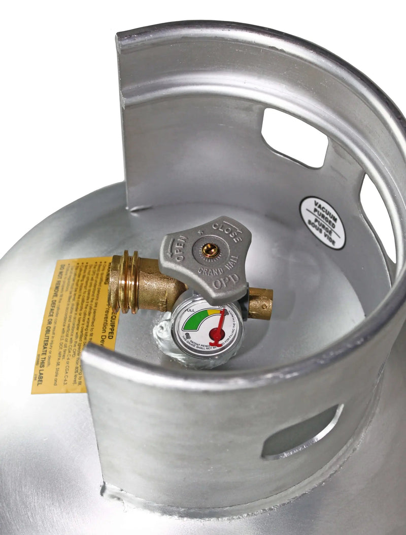 Flame King Lightweight 30lb Aluminum Propane Tank Cylinder Gauge and OPD Valve by Flame King Products