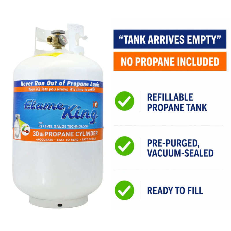 Flame King 30lb Propane Tank LP Cylinder with OPD & Gauge by Flame King Products