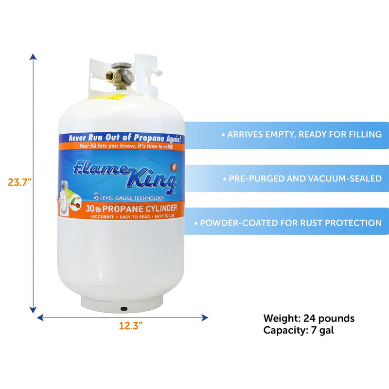 Flame King 30lb Propane Tank LP Cylinder with OPD & Gauge by Flame King Products