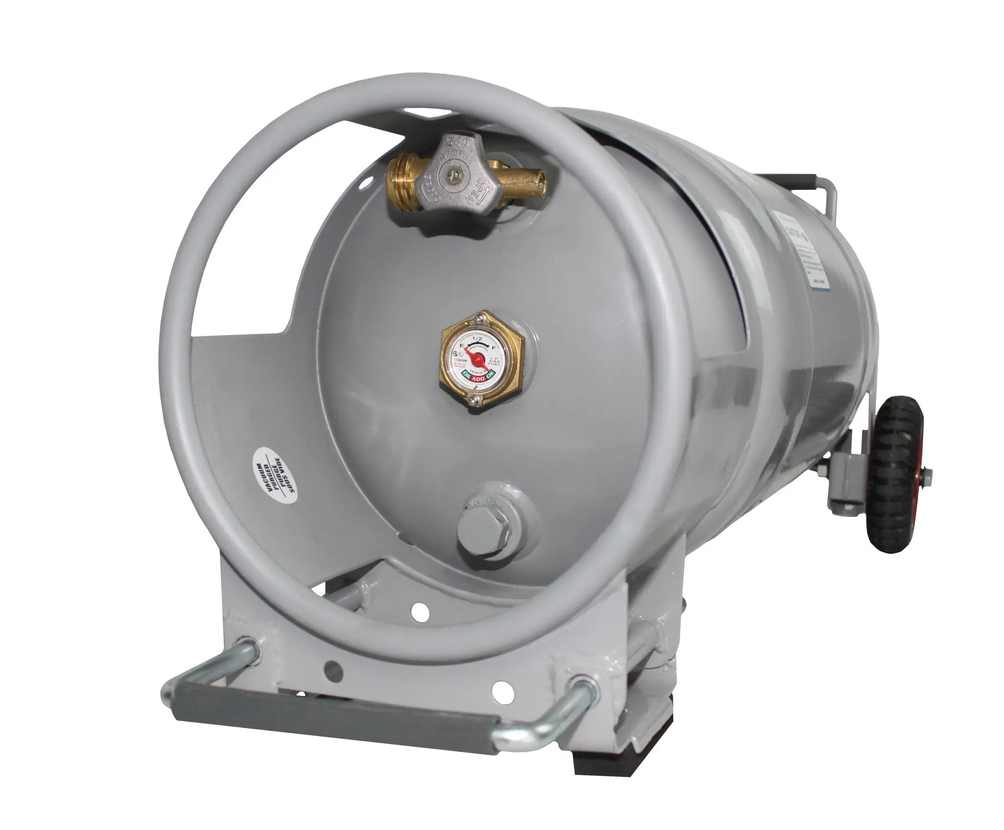 Flame King 40lb Horizontal & Vertical Empty Propane Cylinder with OPD & Wheels by Flame King Products