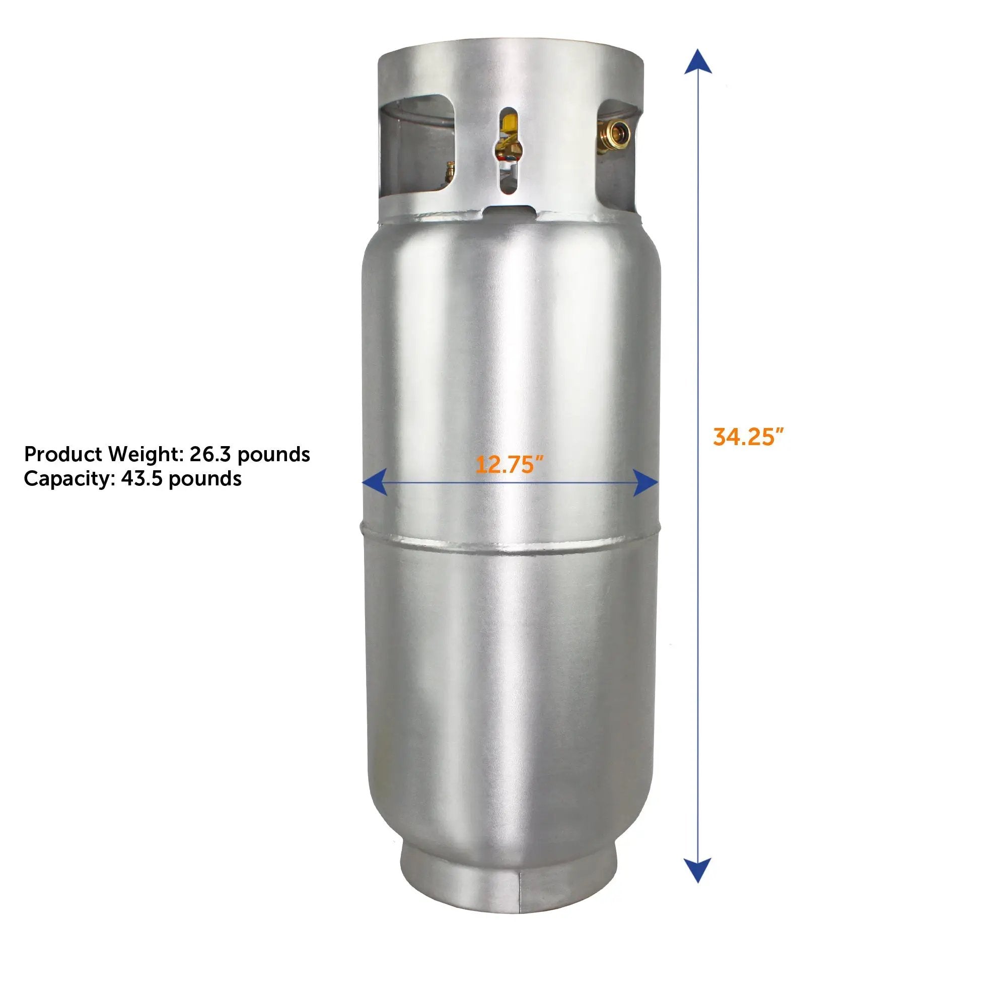 Flame King 43.5lb Aluminum Forklift Propane Tank Cylinder with Gauge by Flame King Products