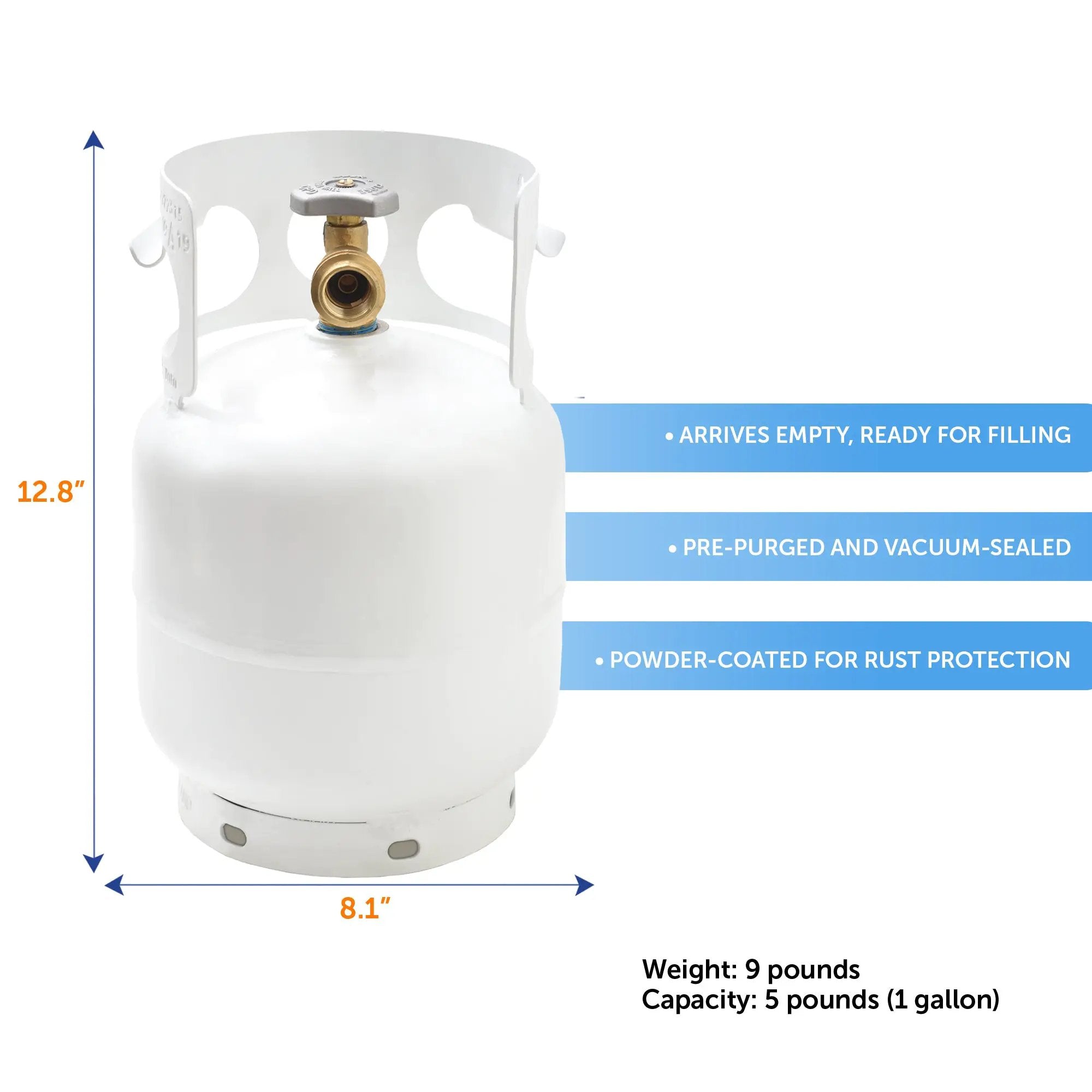 Flame King 5lb Propane Tank LP Cylinder with OPD by Flame King Products