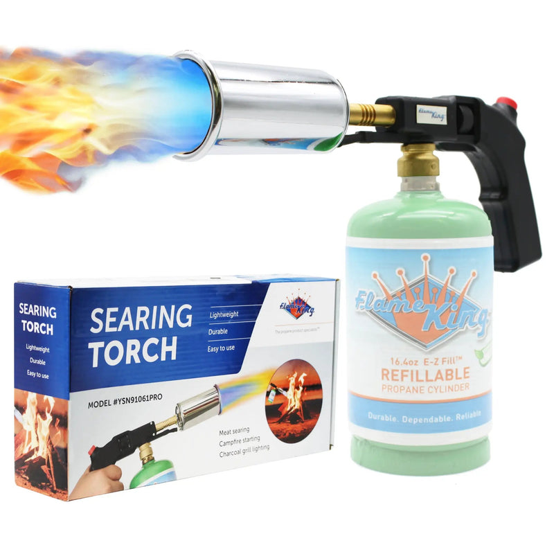 Flame King High Intensity Propane Cooking Searing Torch with Electric Start & Comfort Handle by Flame King Products