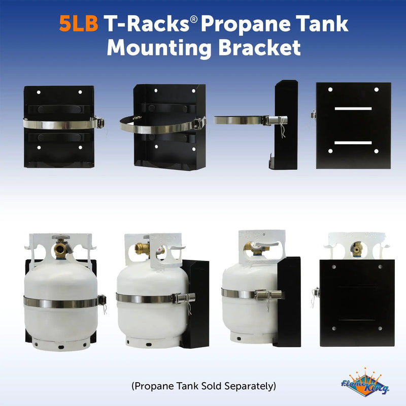 Flame King T-Racks 5lb Propane Tank Mounting Brackets Strap Campervan Overland Vehicles by Flame King Products
