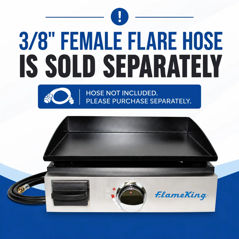 Flame King 17 inch LP Griddle with Small Regulator for RV pullout by Flame King Products