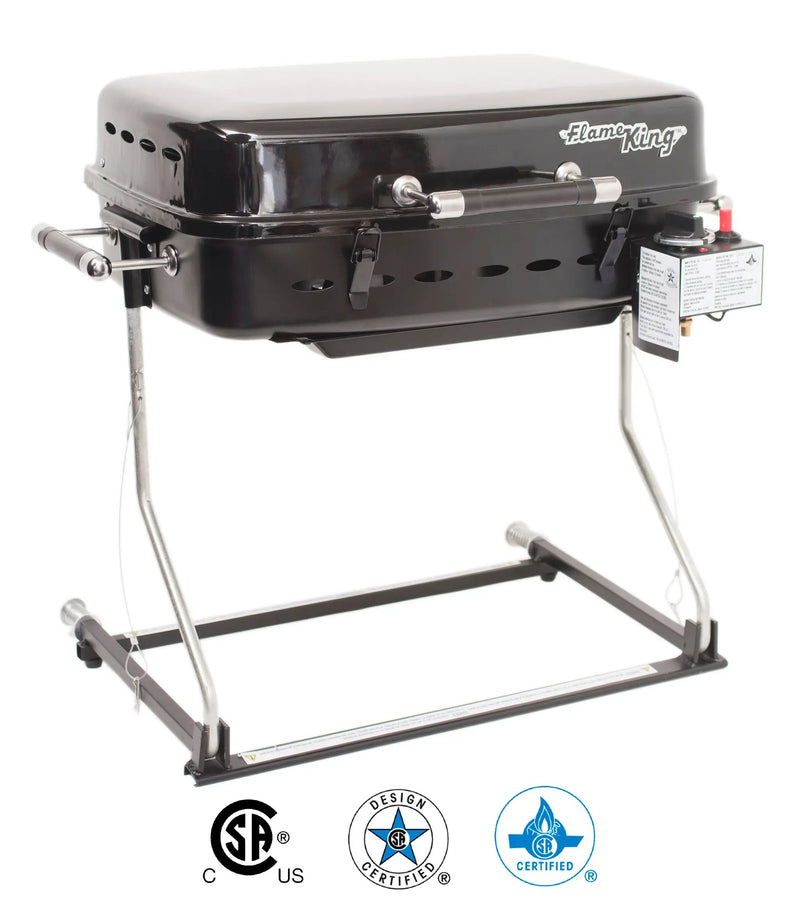Flame King RV Trailer Mounted Grill BBQ with Carry Bag by Flame King Products