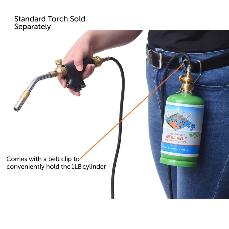 Flame King Flexible 5 FT Extension Hose For 1Lb Propane Tank Cylinder by Flame King Products