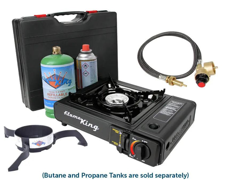 Flame King Portable Butane & Propane Gas Stove with Single Burner by Flame King Products