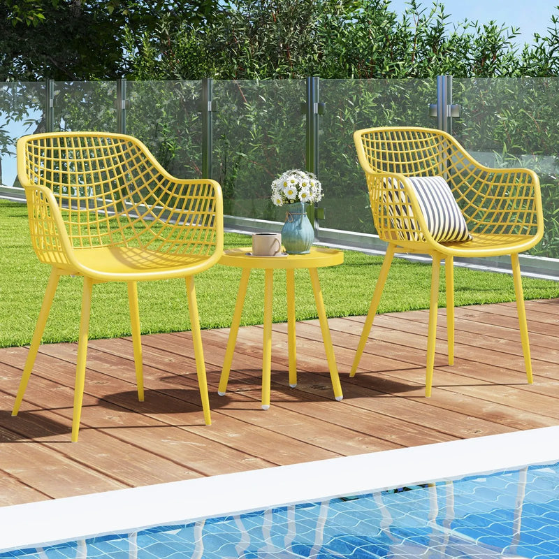 3 Piece Patio Chair Set with PP Seat and Tabletop for Porch by DirectDeals